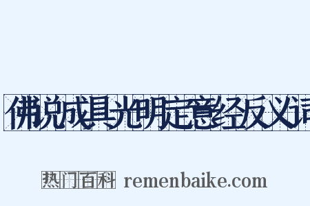 佛说成具光明定意经反义词是什么意思的图片